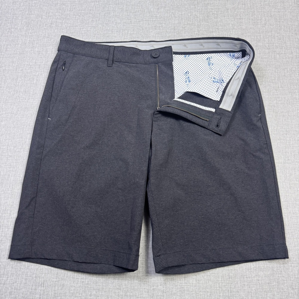 Tommy Bahama On Par Golf Chino Shorts Mens 34 Dark Gray Performance 10" Inseam